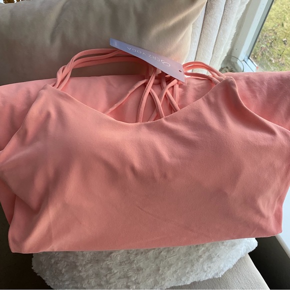 Woman’s Strappy Back Built In Shelf Bra Tank Yoga Workout Cami Sz 2-4 - Picture 2 of 7